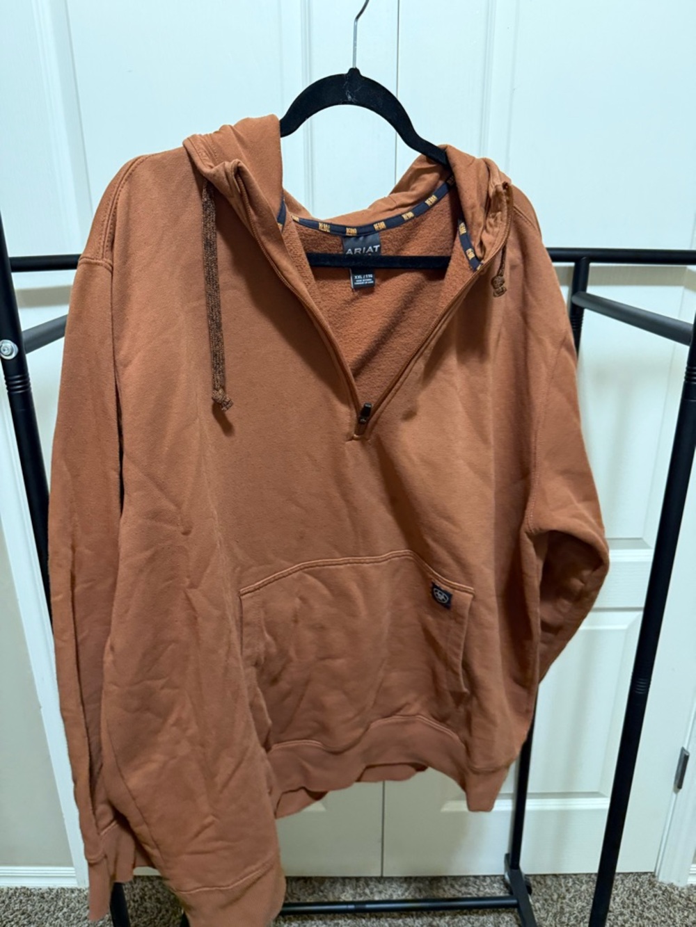 Ariat Copper-Brown Half-Zip Hooded Pullover